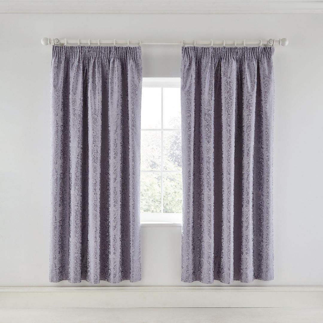 Helena Springfield Sylvie Lined Curtains 66" x 72" - Lilac