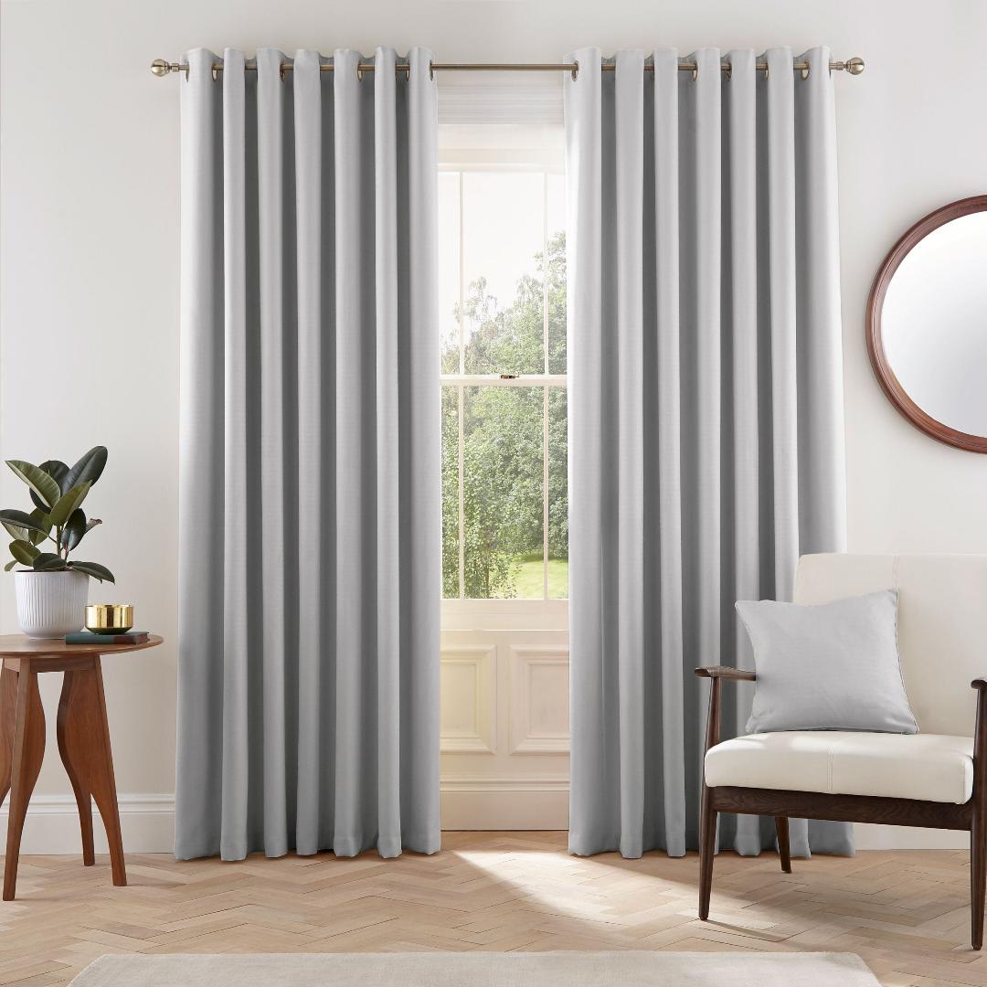 Helena Springfield Eden Lined Curtains 90" x 54" - Silver