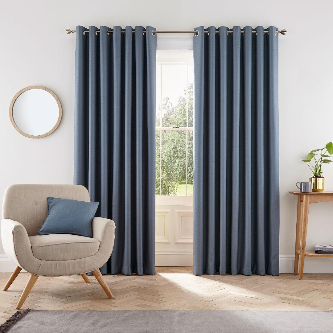 Helena Springfield Eden Lined Curtains 66" x 90" - Blue