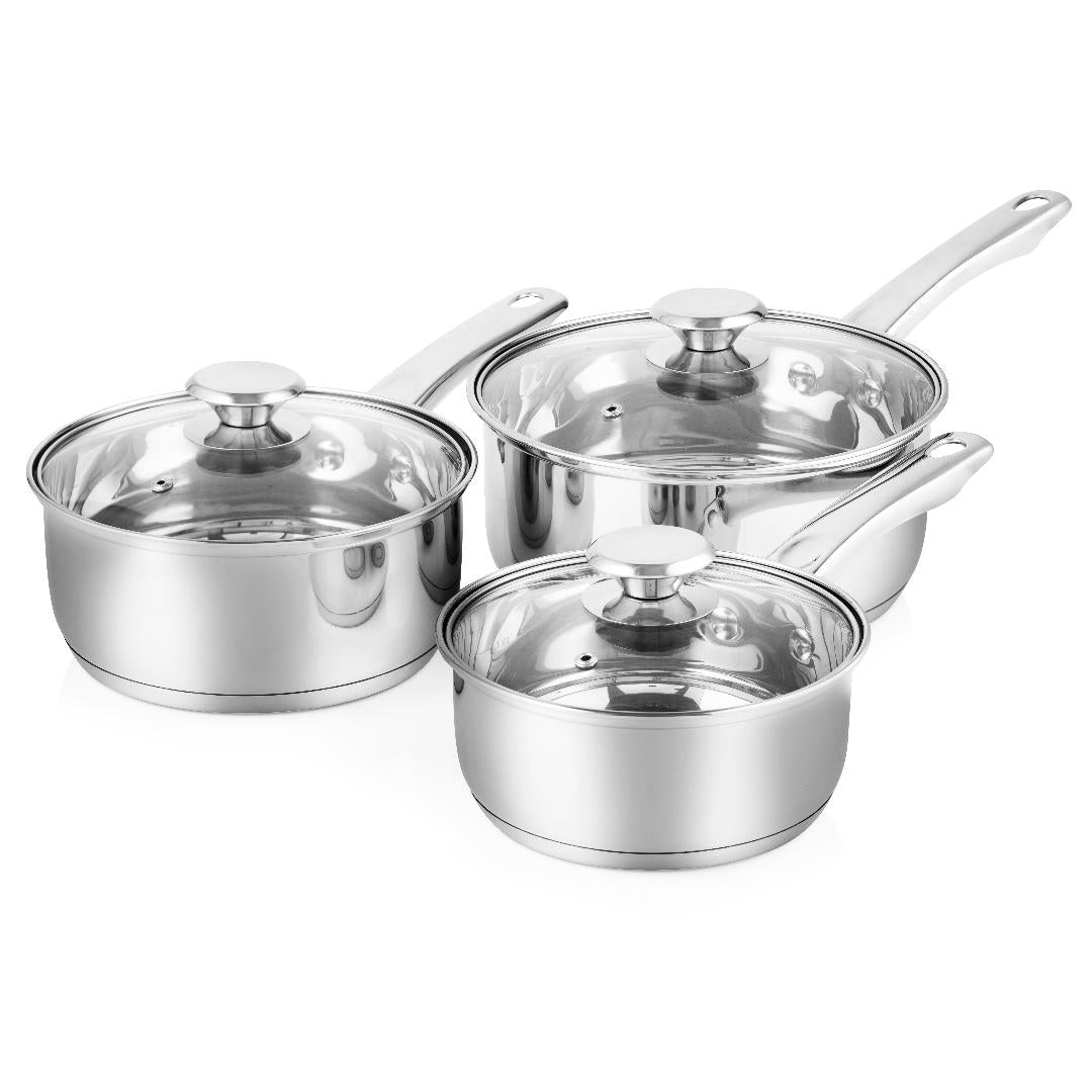 PT700070 Tower 3 Piece Saucepan Set Stainless Steel 16/18/20cm