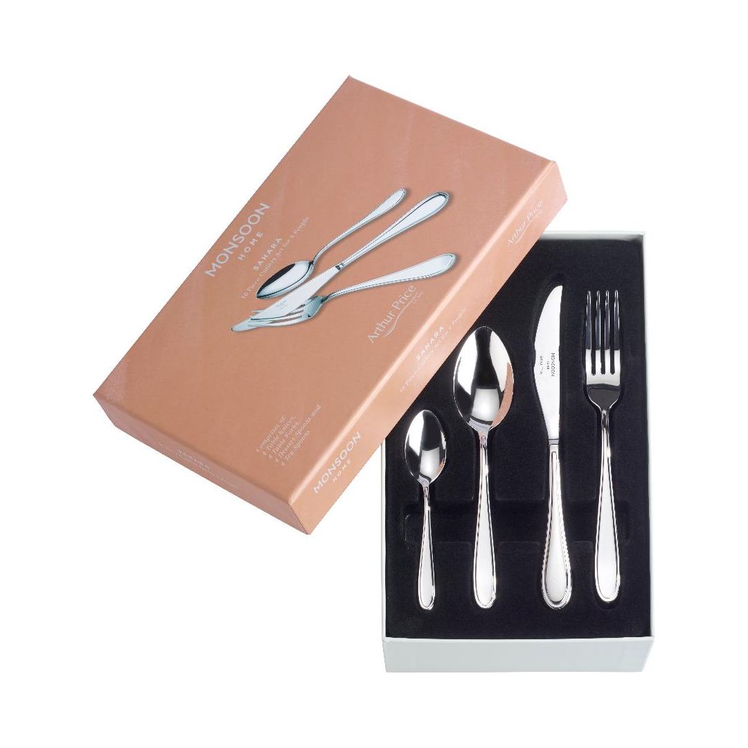 Arthur Price Sahara Stainless Steel 16 Piece 4 Person Gift Boxed Cutlery Set