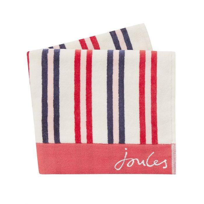 Joules Dawn Shadow Stripe Hand Towel in Raspberry