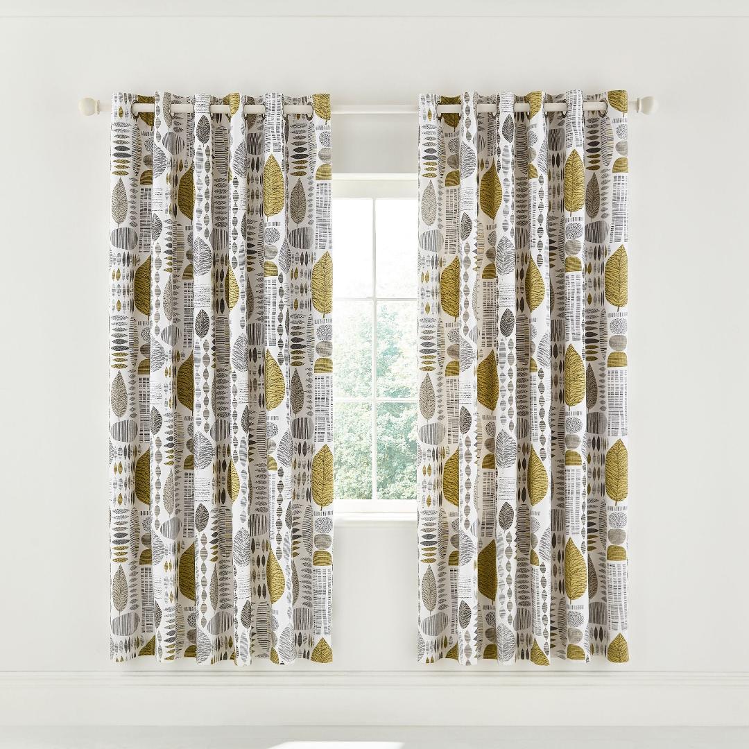 Helena Springfield Unna Lined Curtains 66X72 (168X183CM) in Chartreuse