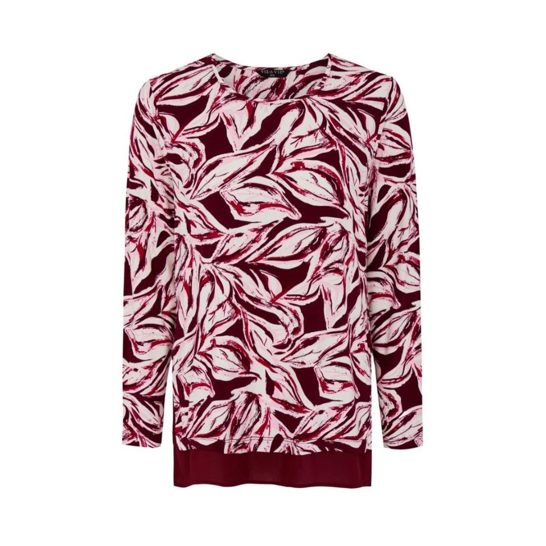 VIZ-A-VIZ Asymmetric Hem Printed Top