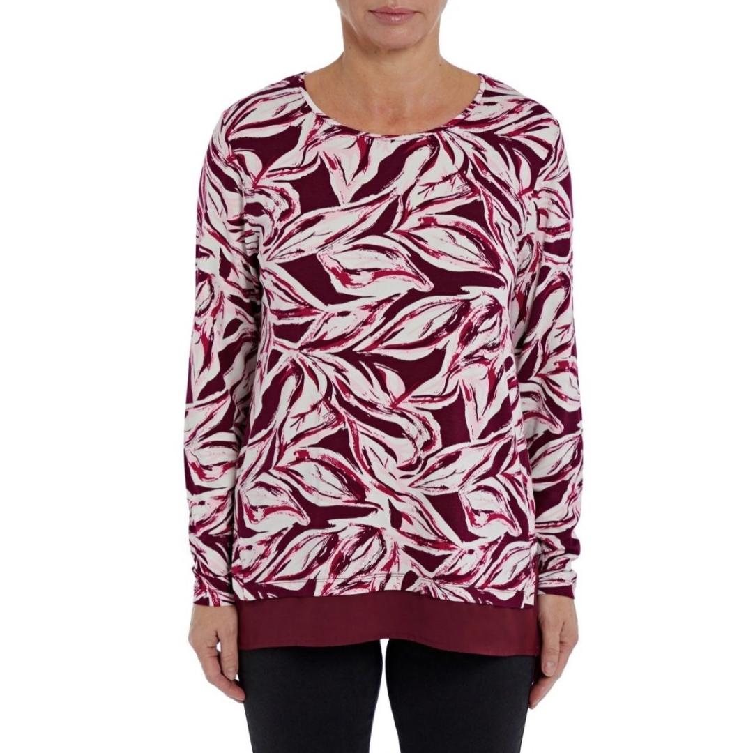 VIZ-A-VIZ Asymmetric Hem Printed Top