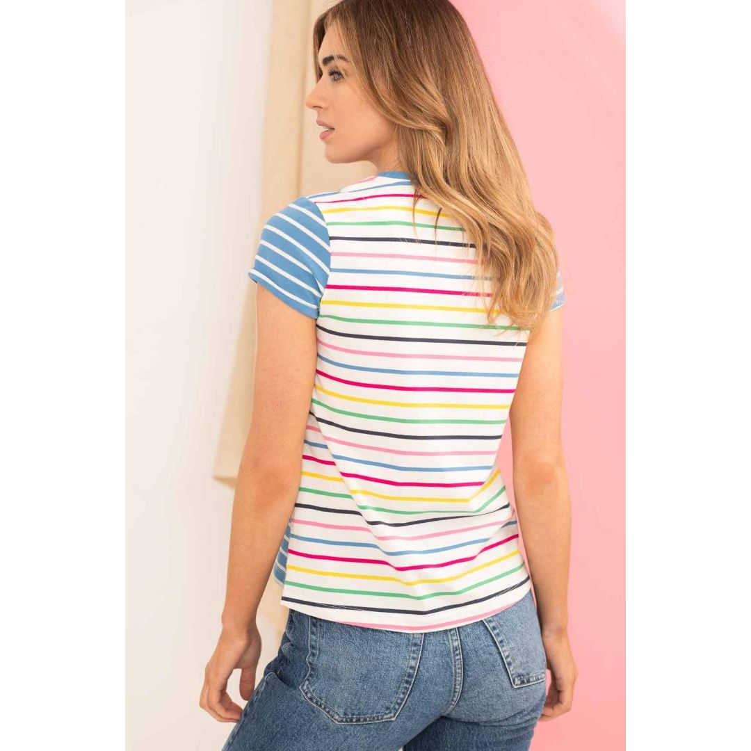 Lighthouse Causeway Tee - Marine Blue Stripe