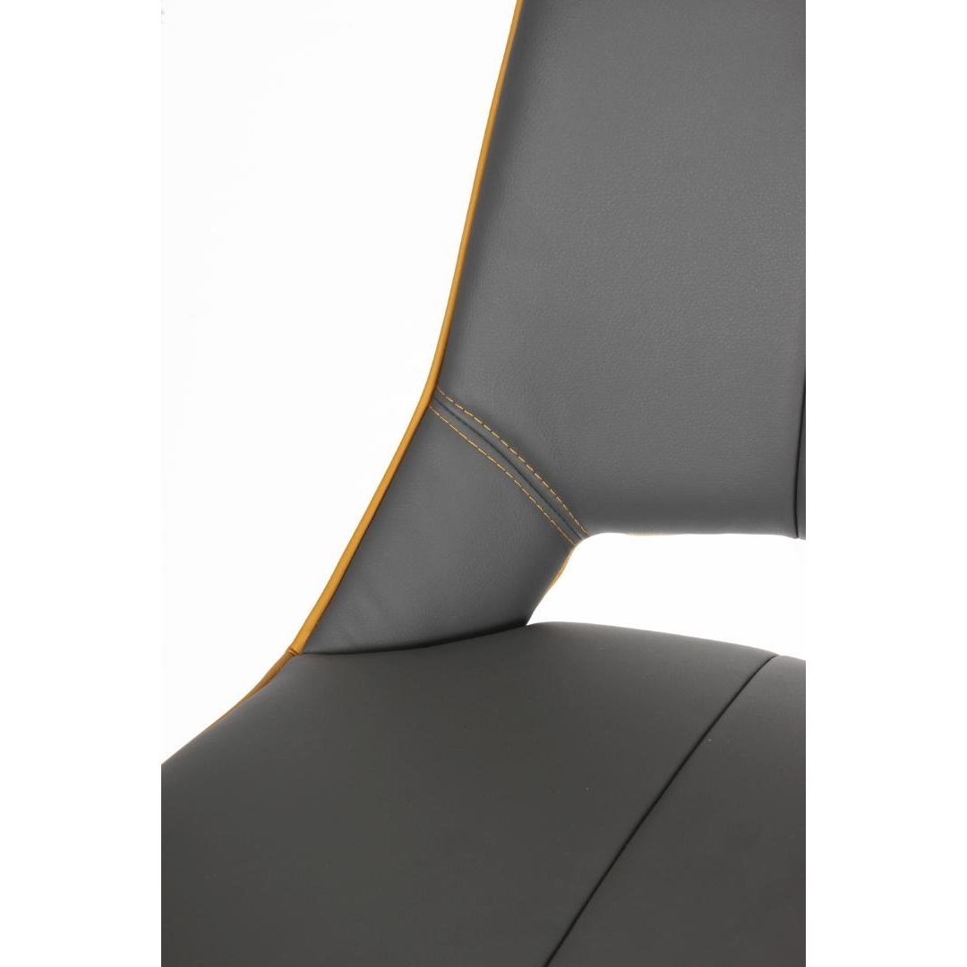 Mako Swivel Leather Effect Graphite Grey Bar Chair
