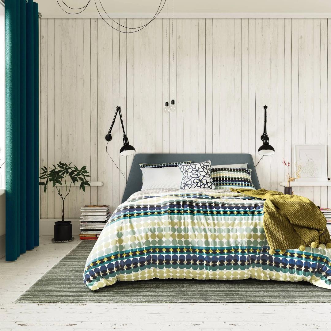 Helena Springfield Clara Duvet Cover Set - Green & Ink