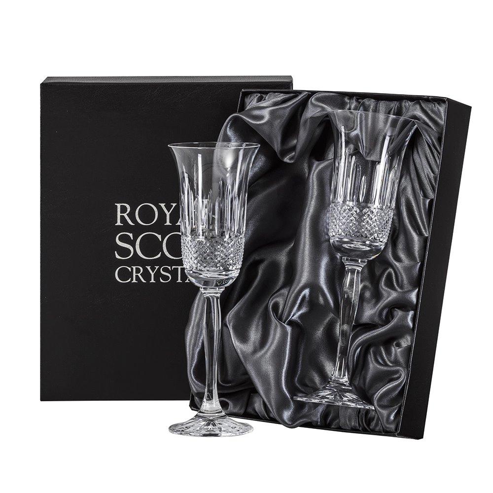 Royal Scot Crystal Eternity - 2 Crystal Champagne Flutes - 230mm