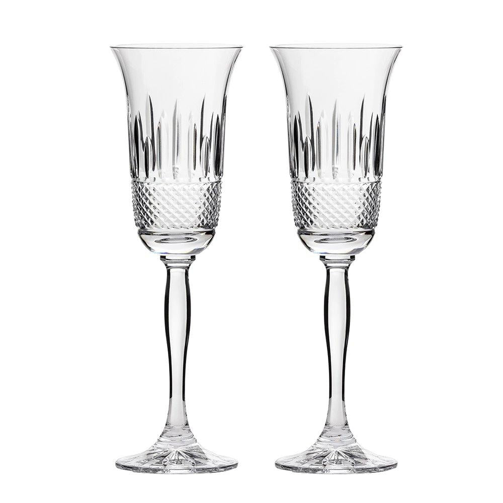 Royal Scot Crystal Eternity - 2 Crystal Champagne Flutes - 230mm