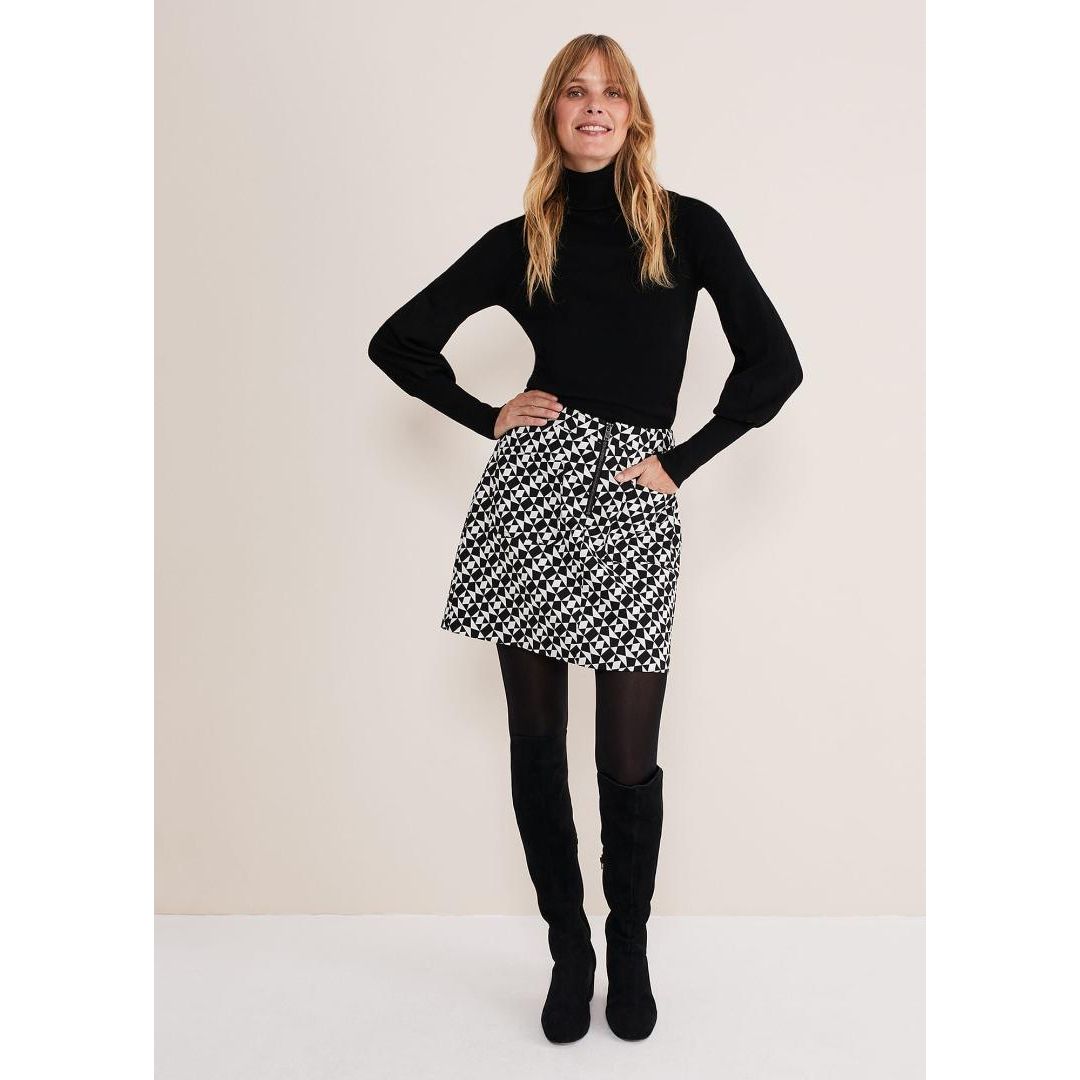 Phase Eight Gwyneth Balloon Sleeve Fine Knit Jumper - Black