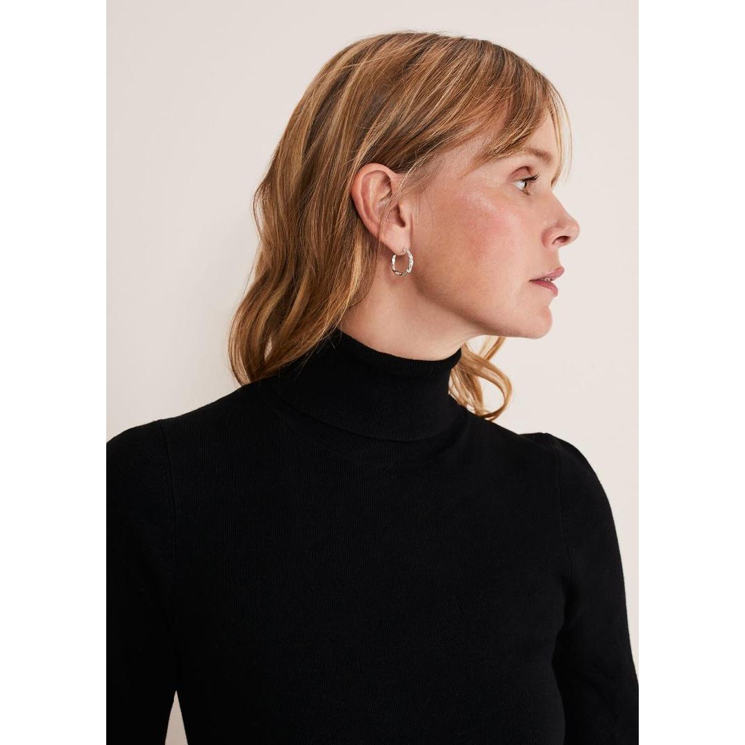 Phase Eight Gwyneth Balloon Sleeve Fine Knit Jumper - Black