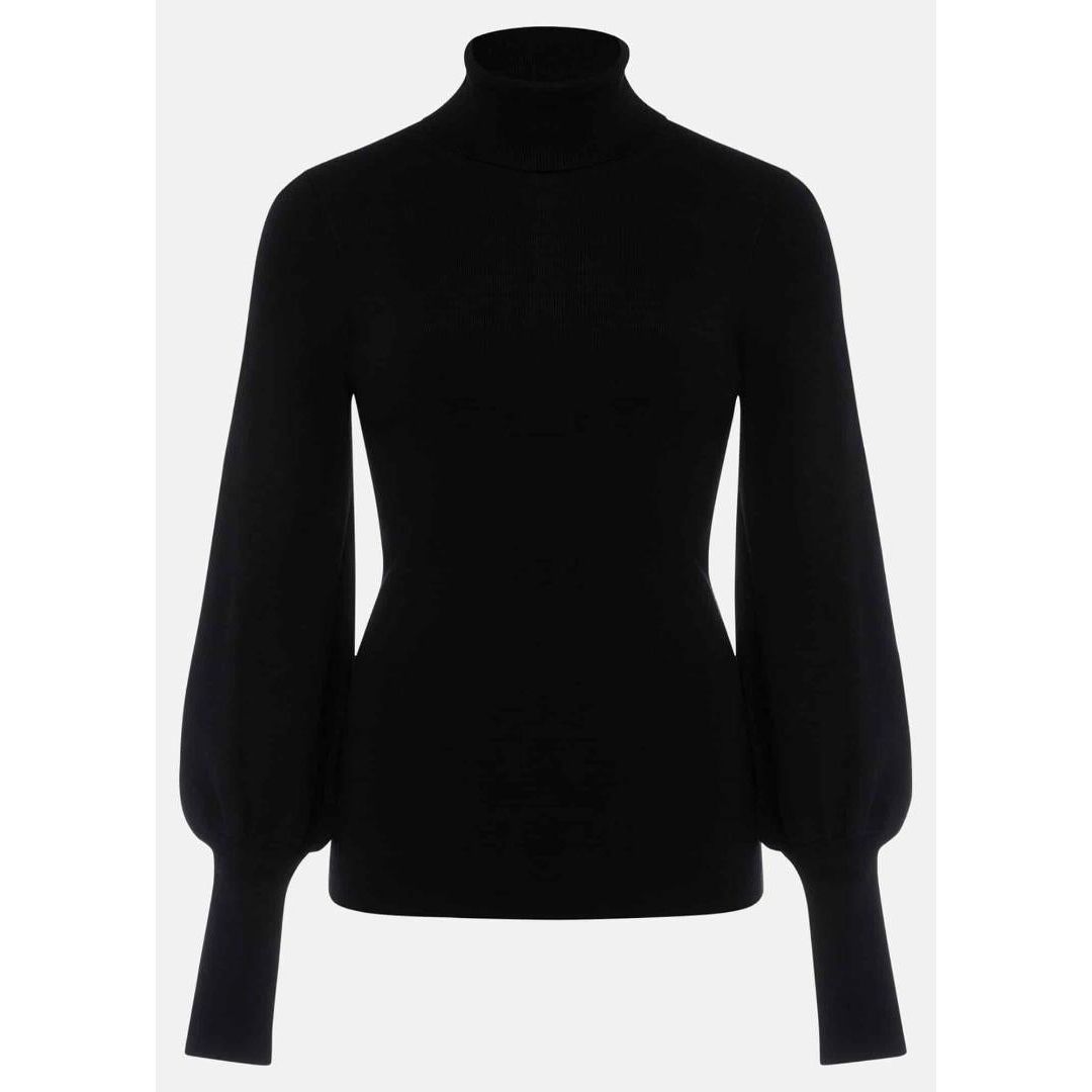 Phase Eight Gwyneth Balloon Sleeve Fine Knit Jumper - Black