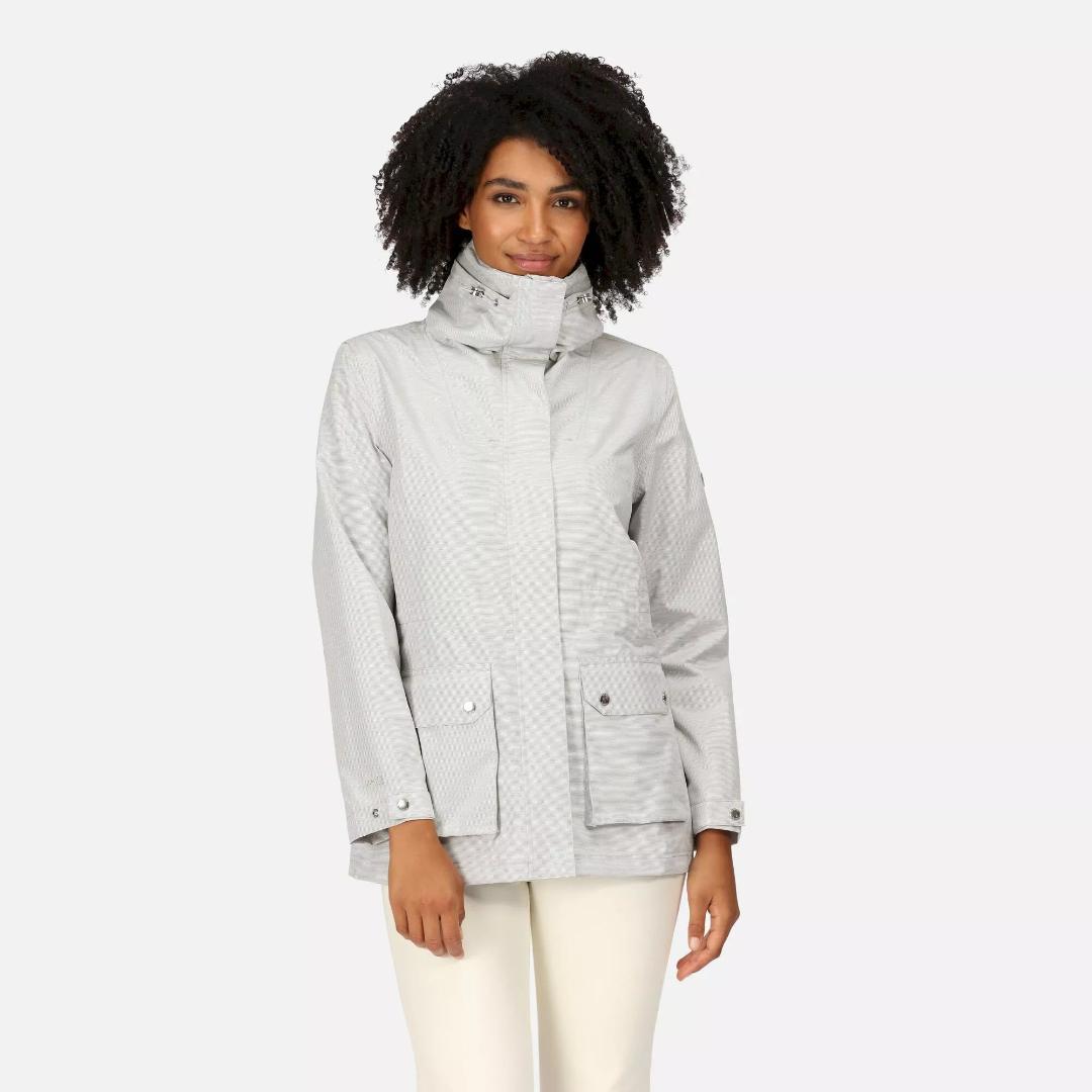 Regatta Women's Novalee Waterproof Jacket - Silver Grey Linear