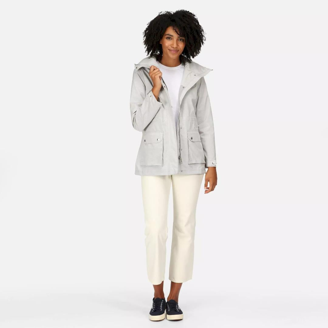 Regatta Women's Novalee Waterproof Jacket - Silver Grey Linear