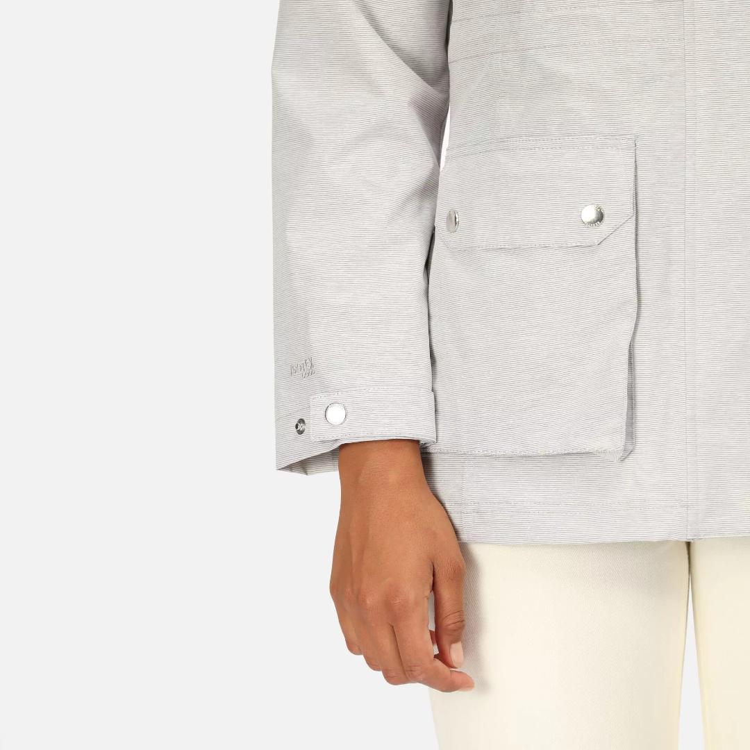 Regatta Women's Novalee Waterproof Jacket - Silver Grey Linear