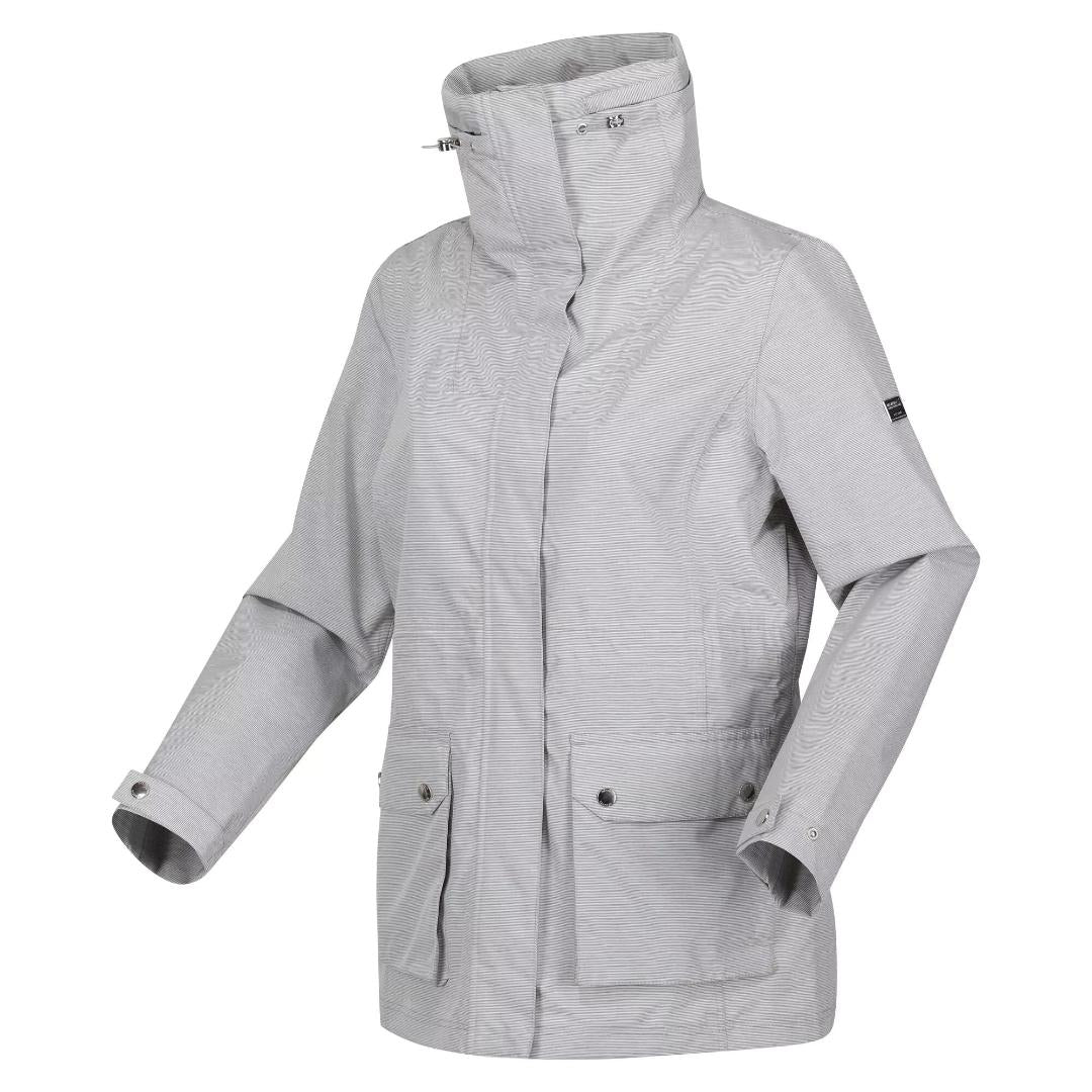 Regatta Women's Novalee Waterproof Jacket - Silver Grey Linear