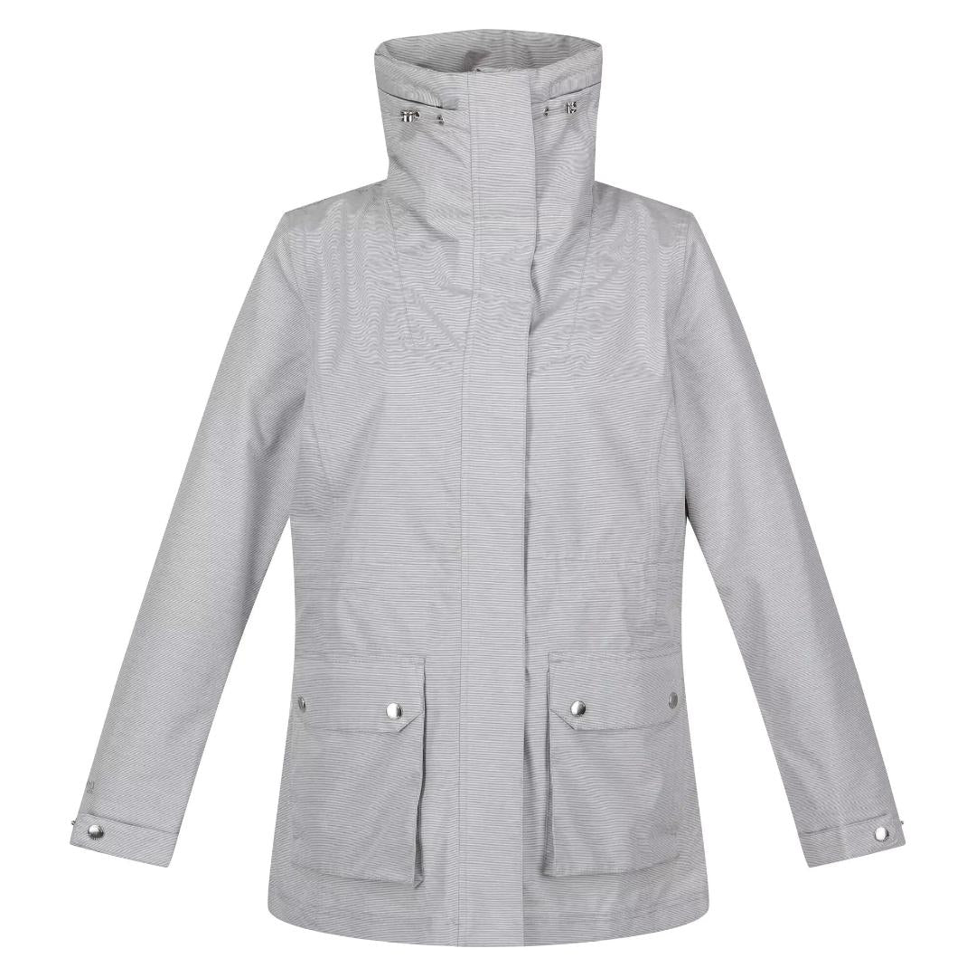 Regatta Women's Novalee Waterproof Jacket - Silver Grey Linear