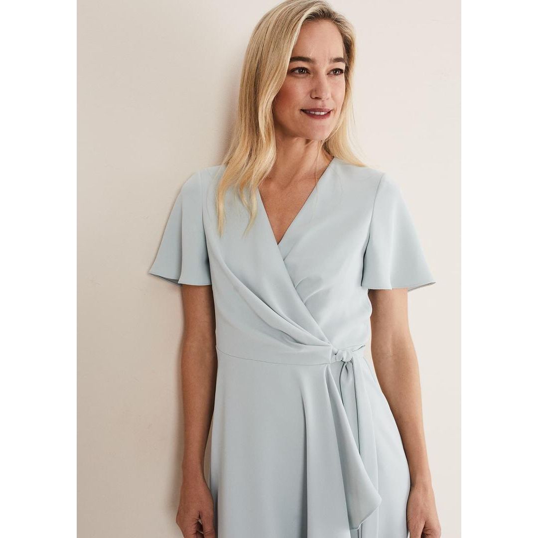 Phase Eight Julissa Ruffle Wrap Midi Dress - Eau De Nil