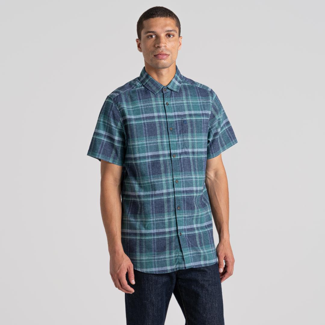 Craghoppers Men's Hila Short Sleeved Shirt - Stormy Sky Check