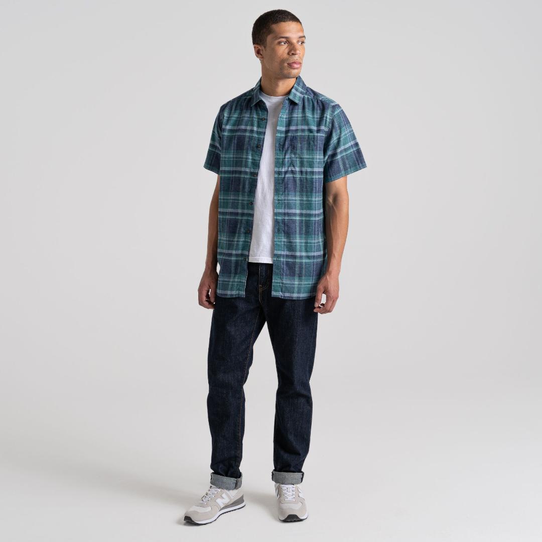 Craghoppers Men's Hila Short Sleeved Shirt - Stormy Sky Check