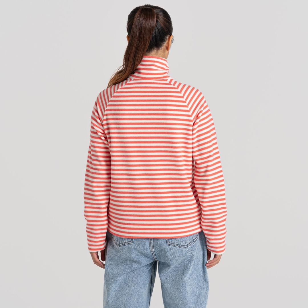 Craghoppers Women's Melina Half Zip Fleece - Rose Coral Stripe