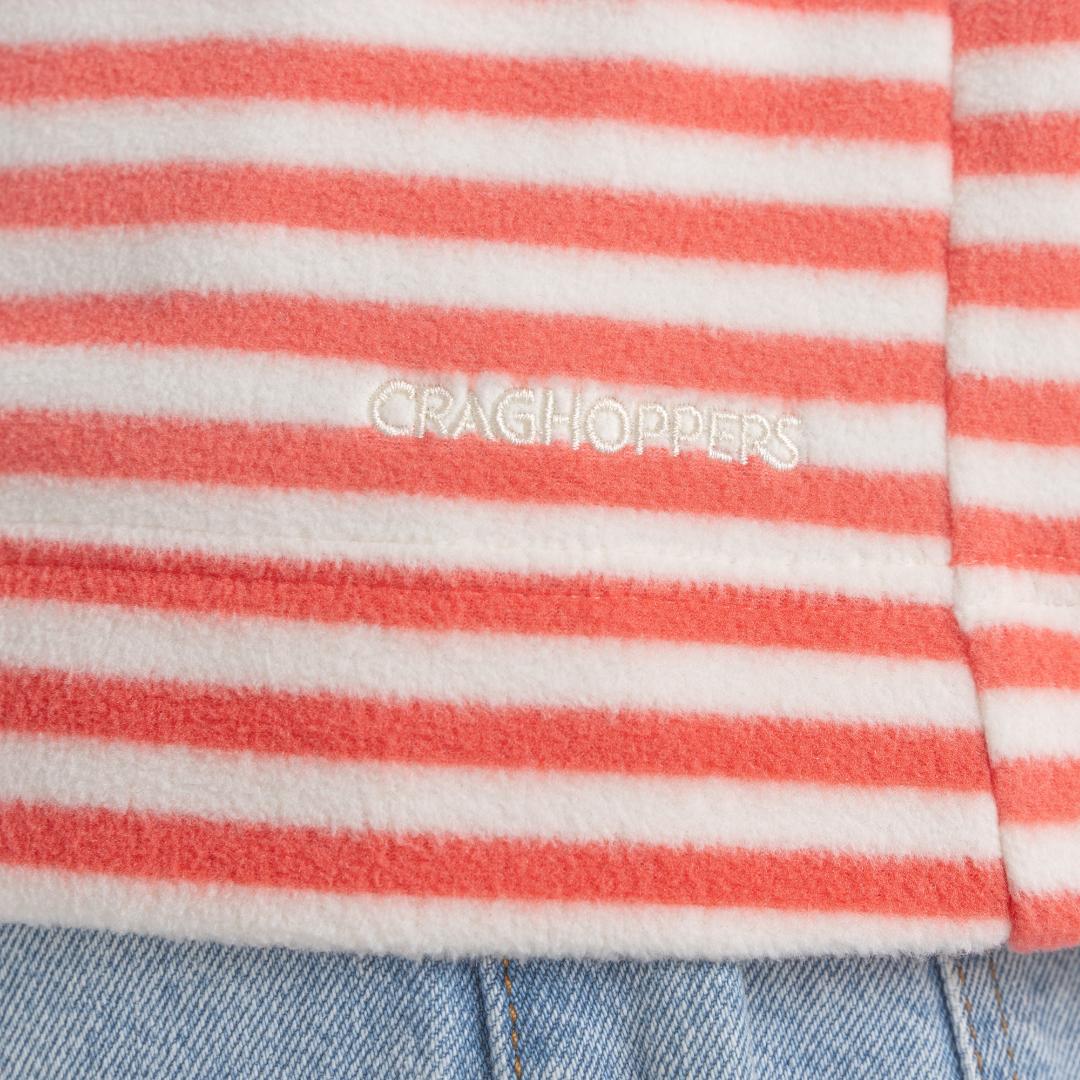 Craghoppers Women's Melina Half Zip Fleece - Rose Coral Stripe