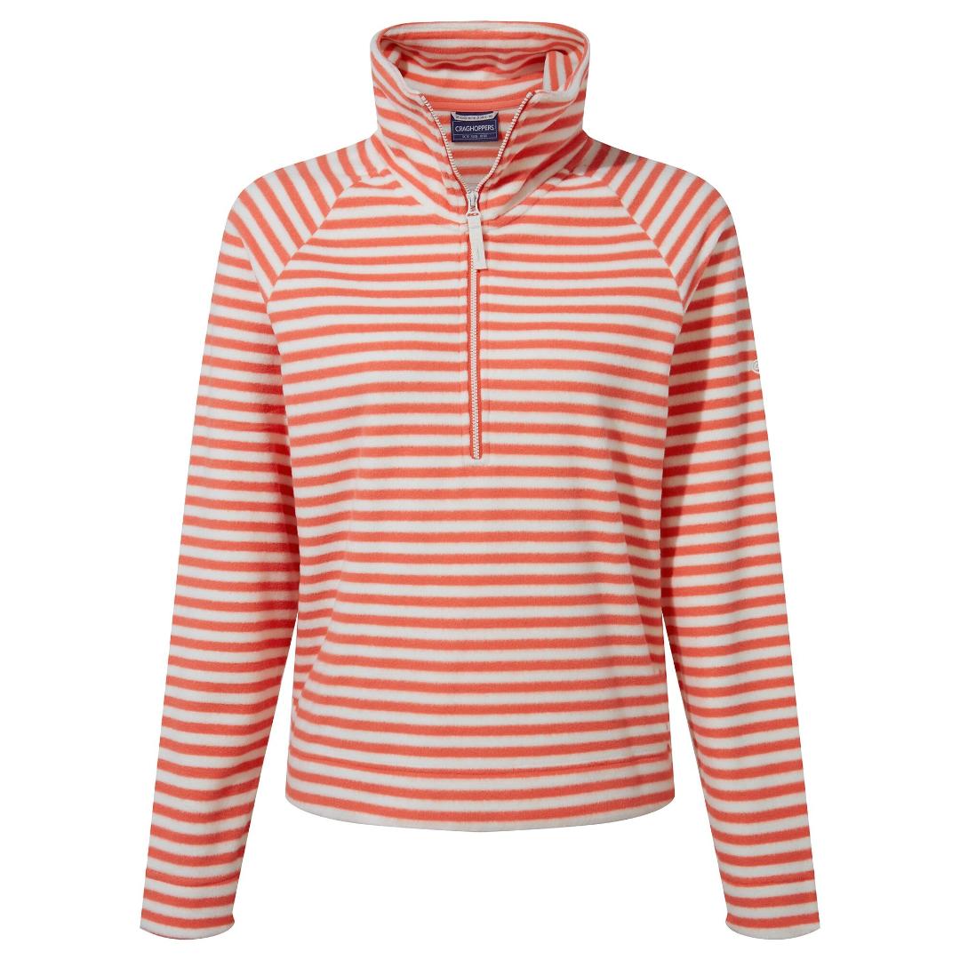 Craghoppers Women's Melina Half Zip Fleece - Rose Coral Stripe