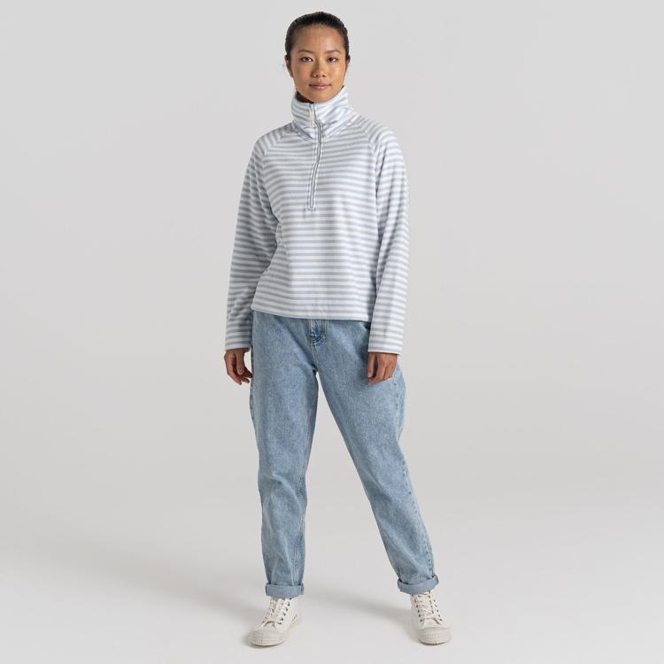 Craghoppers Women's Melina Half Zip Fleece - Autumn Mist Stripe