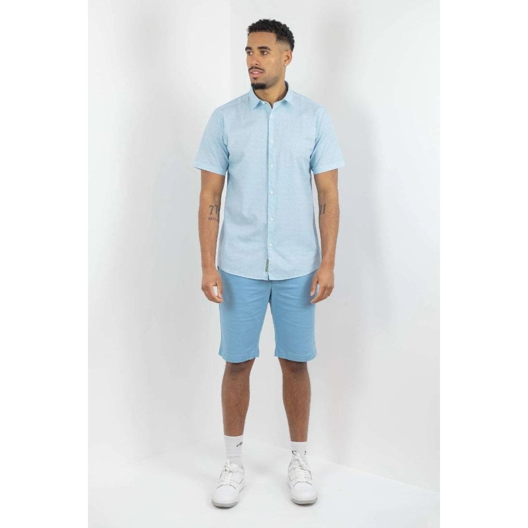Buckley Jasper Short Sleeved Printed Shirt - Tranquil Blue