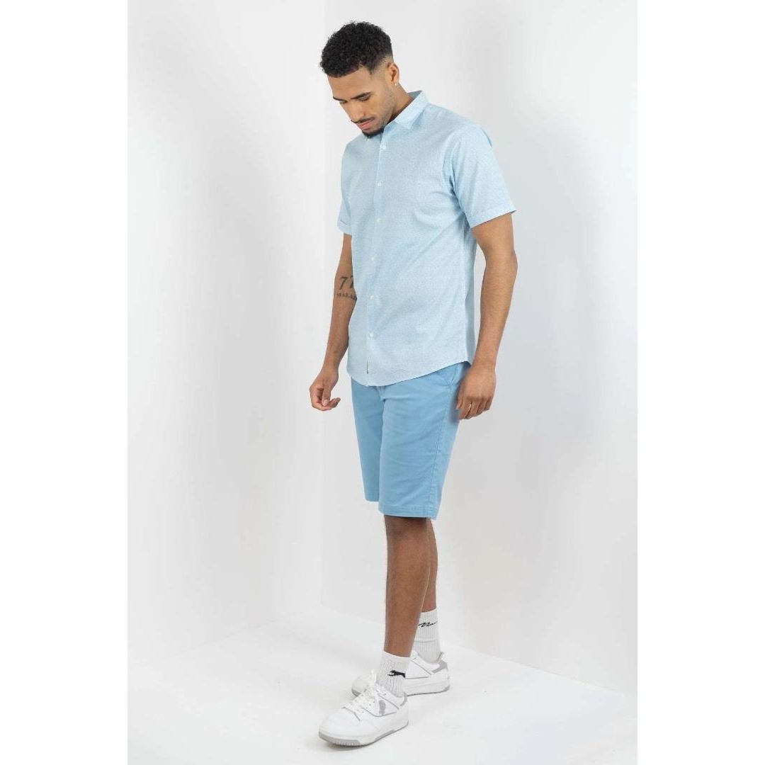 Buckley Jasper Short Sleeved Printed Shirt - Tranquil Blue