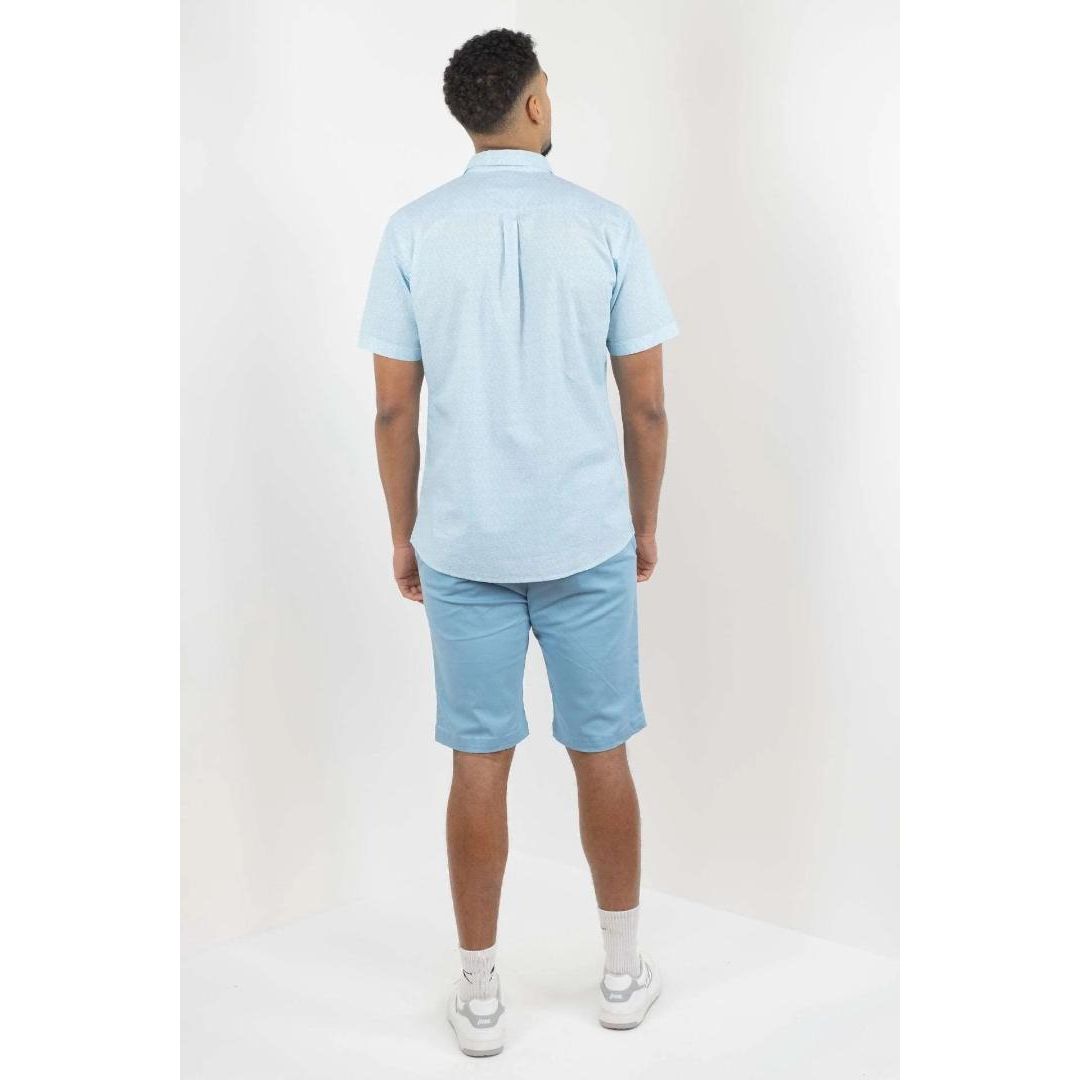 Buckley Jasper Short Sleeved Printed Shirt - Tranquil Blue