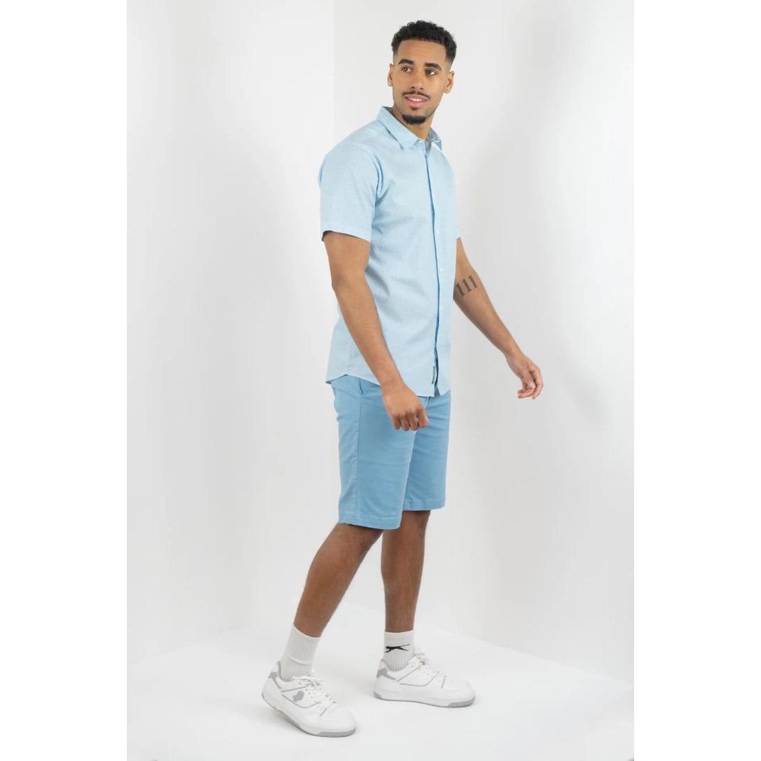 Buckley Jasper Short Sleeved Printed Shirt - Tranquil Blue
