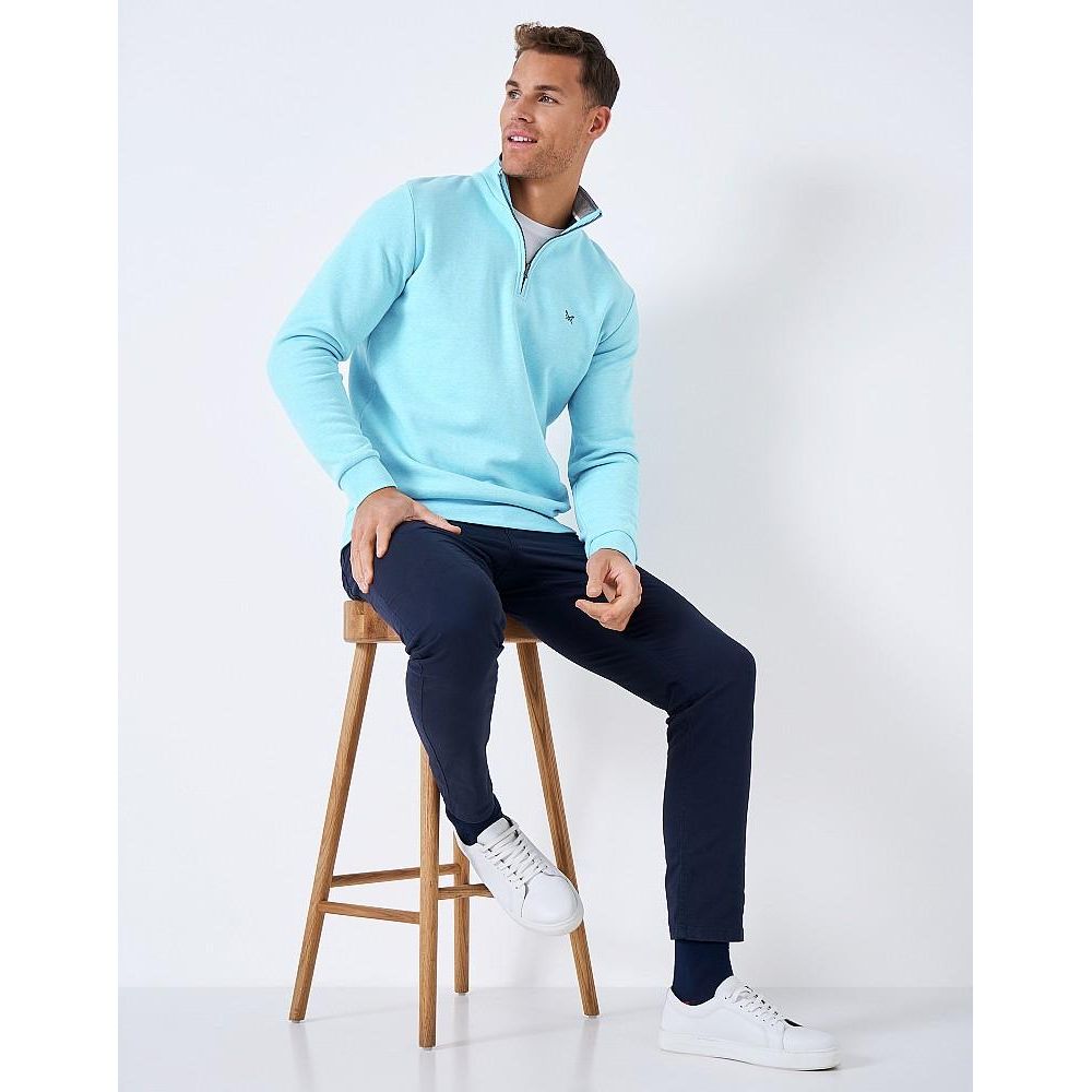 Crew Clothing Classic Half Zip Sweatshirt - Aqua