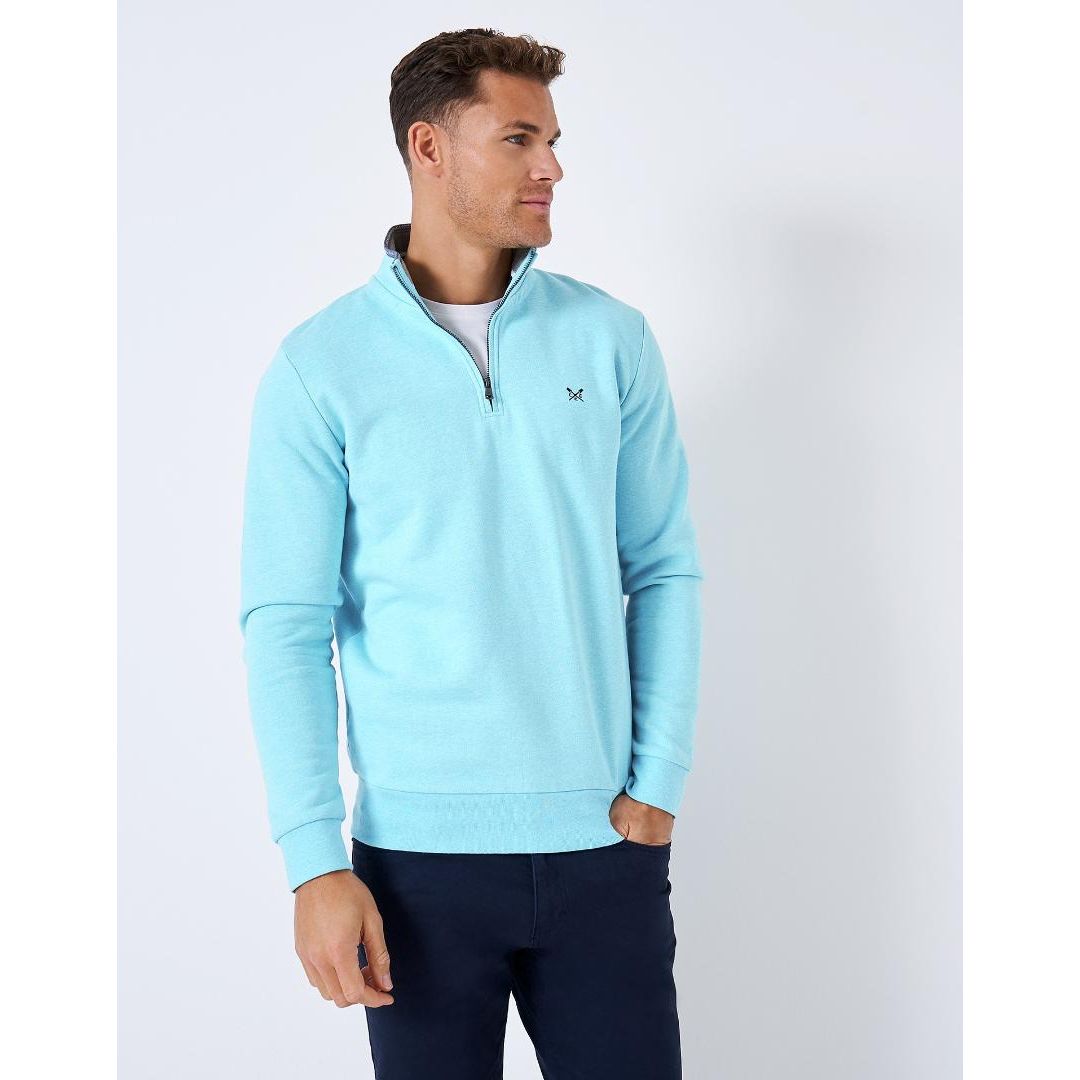 Crew Clothing Classic Half Zip Sweatshirt - Aqua