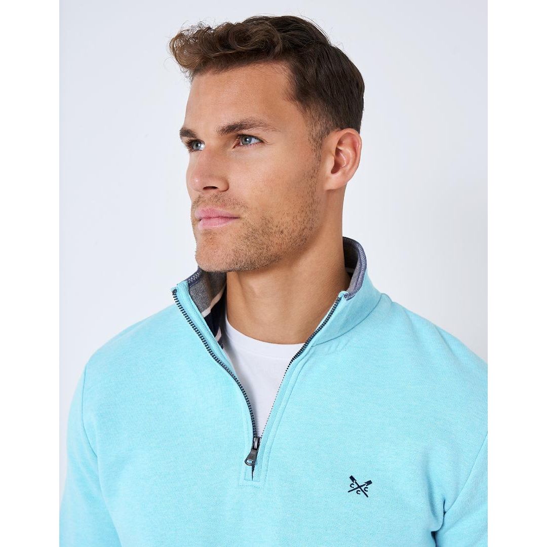 Crew Clothing Classic Half Zip Sweatshirt - Aqua