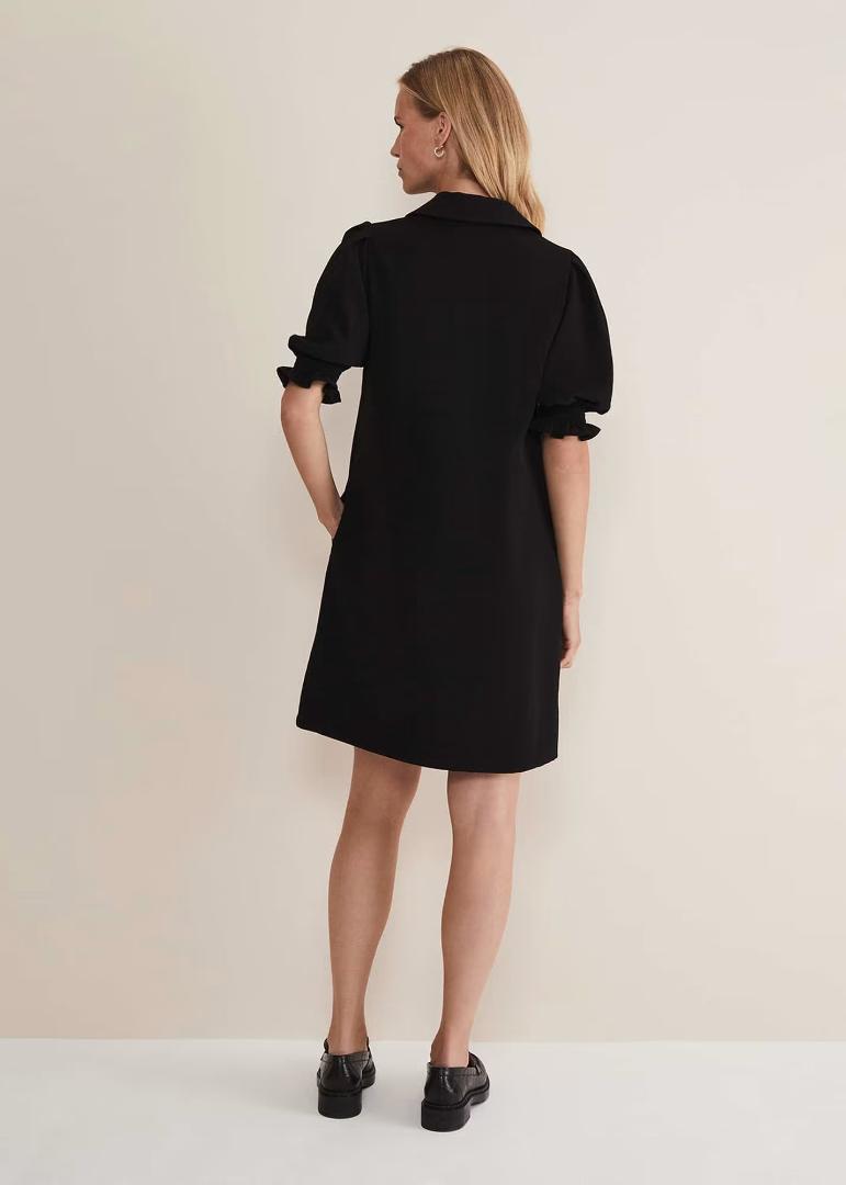Phase Eight Candice Black Zip Mini Dress - Black