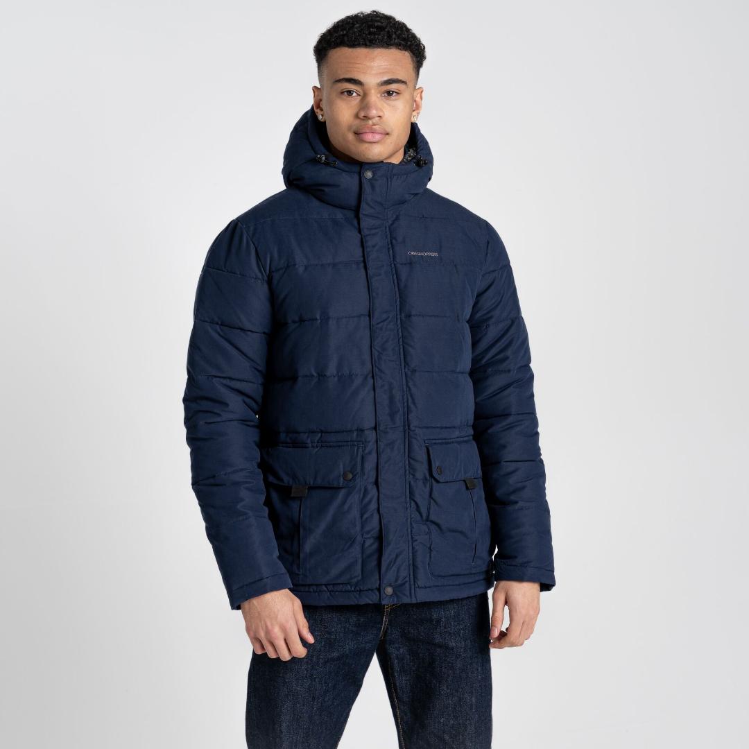 Craghoppers Men's Insulated Trillick Downhike Hooded Jacket - Blue Navy/Dark Aegean Blue