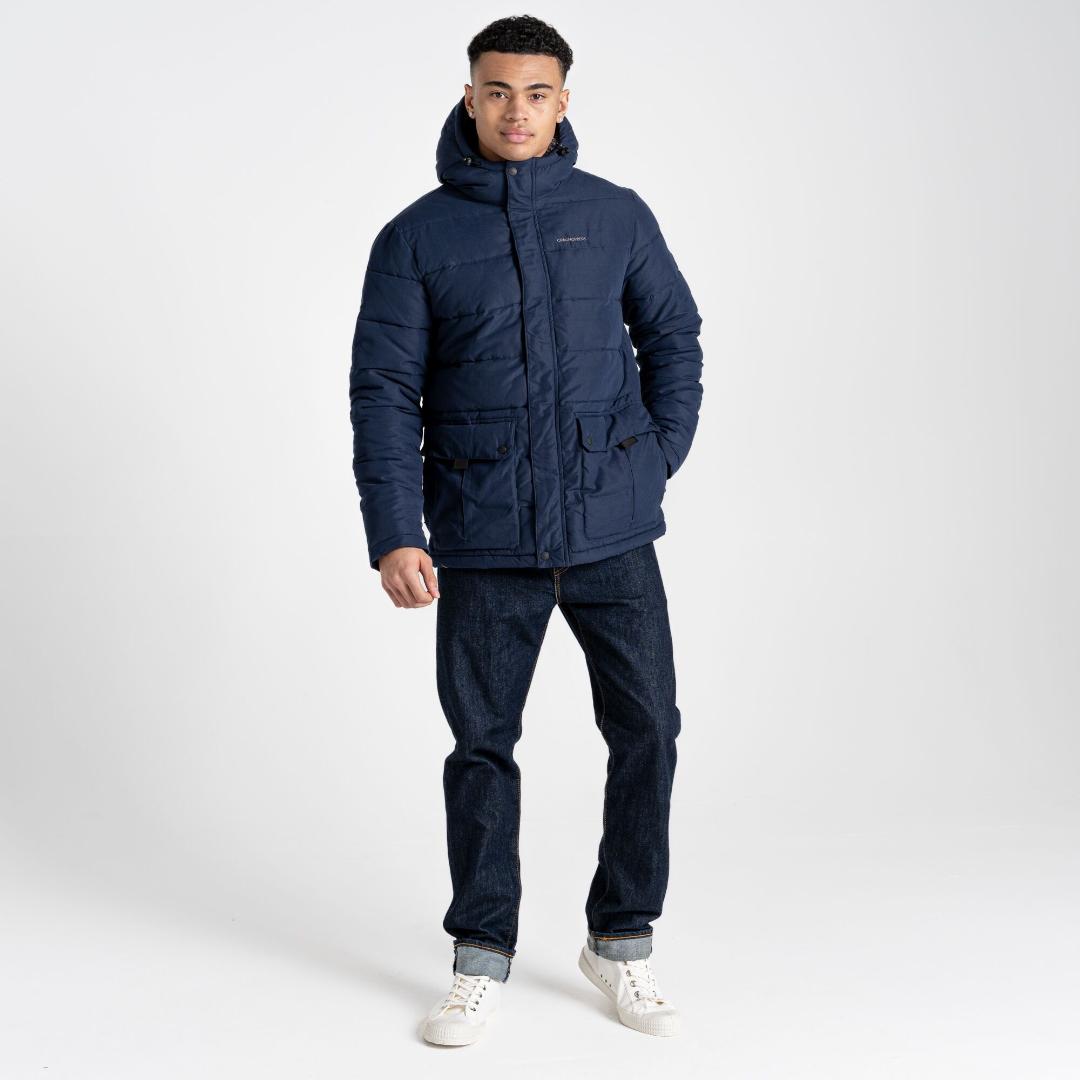 Craghoppers Men's Insulated Trillick Downhike Hooded Jacket - Blue Navy/Dark Aegean Blue