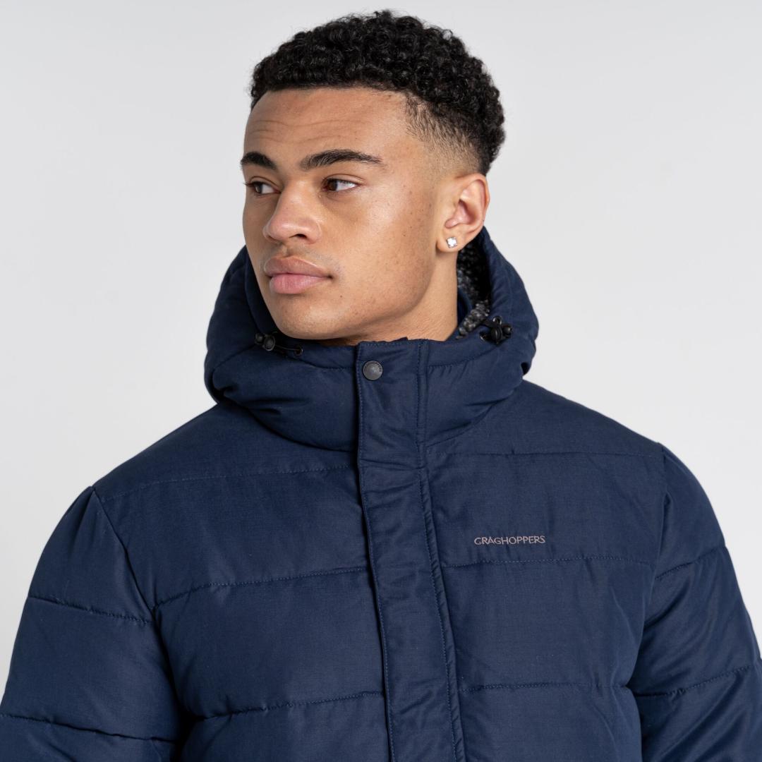 Craghoppers Men's Insulated Trillick Downhike Hooded Jacket - Blue Navy/Dark Aegean Blue
