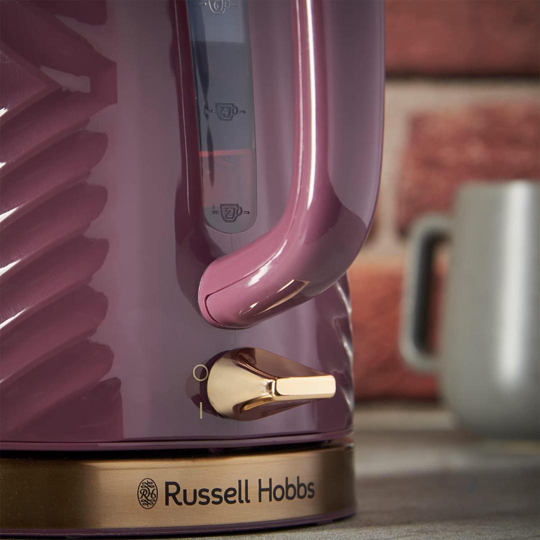 26383 Russell Hobbs Groove 1.7L 3KW Groove Kettle Textured - Mulberry