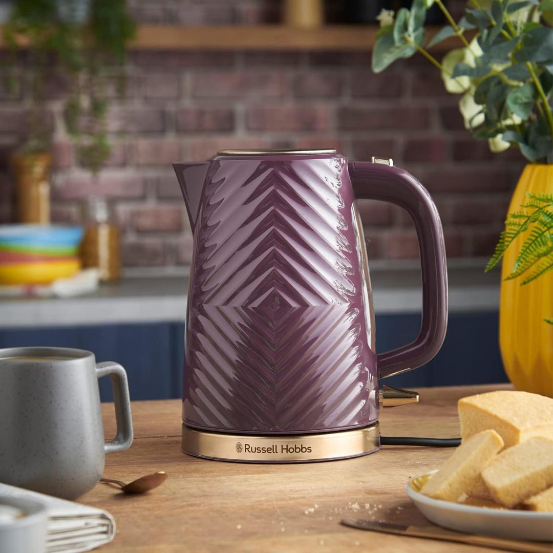 26383 Russell Hobbs Groove 1.7L 3KW Groove Kettle Textured - Mulberry