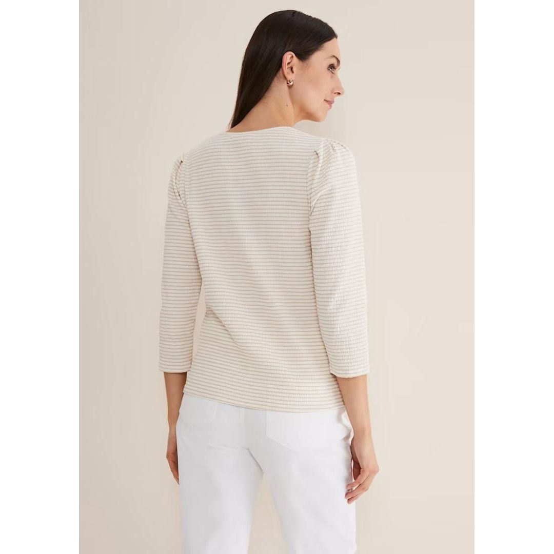 Phase Eight Krissie Textured Tie Front Top - Beige