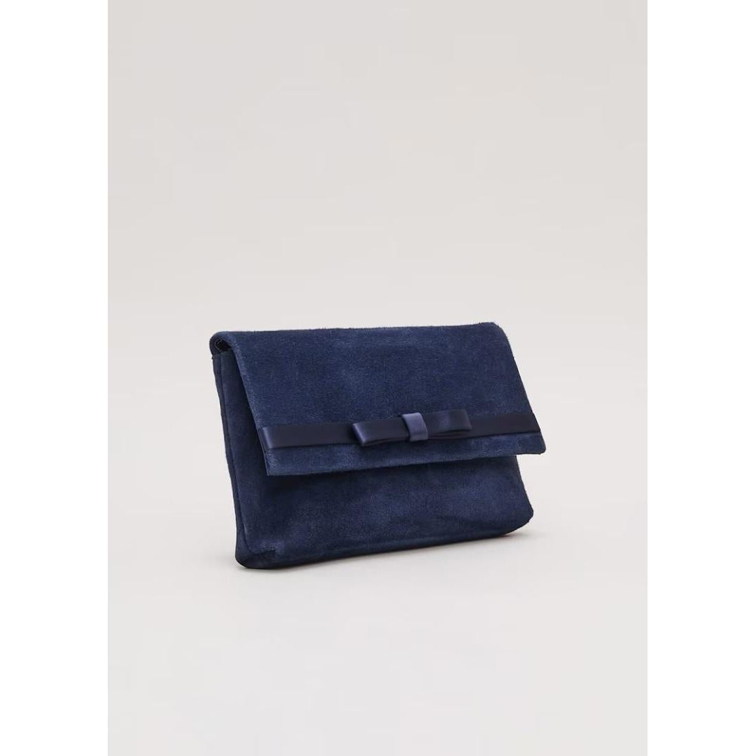 Phase Eight Satin Trim Bow Bag - Navy