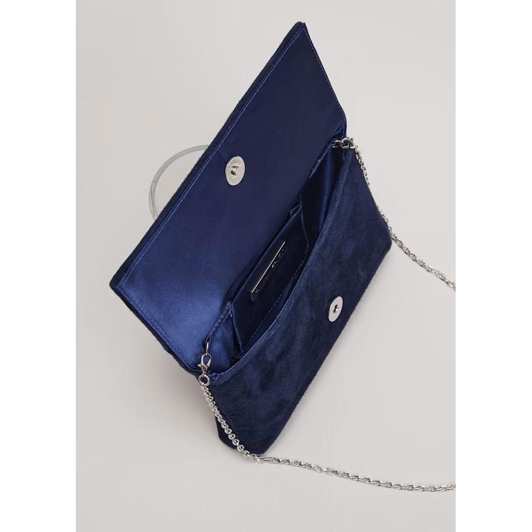 Phase Eight Satin Trim Bow Bag - Navy