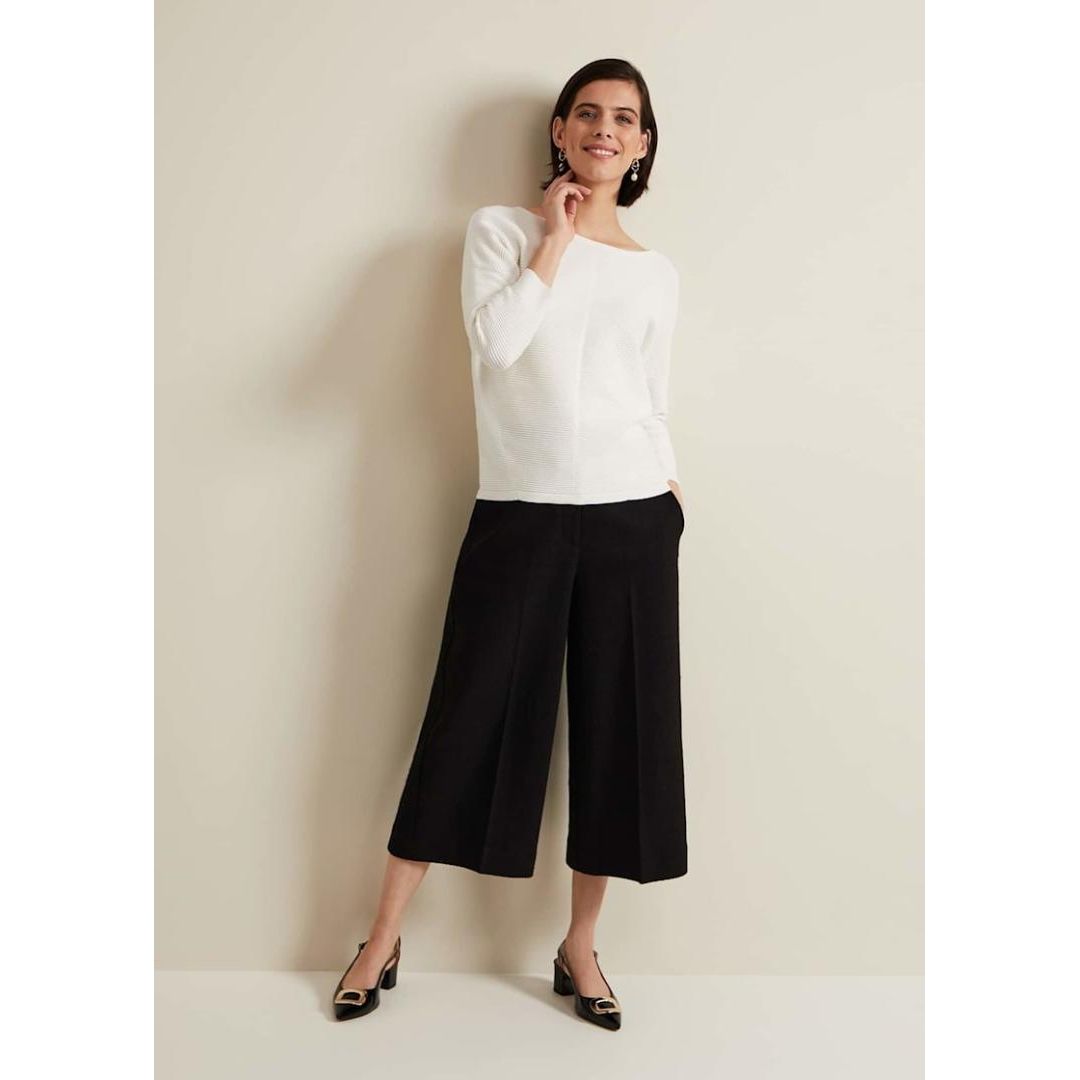Phase Eight Nellie Ripple Stitch Jumper - Ivory
