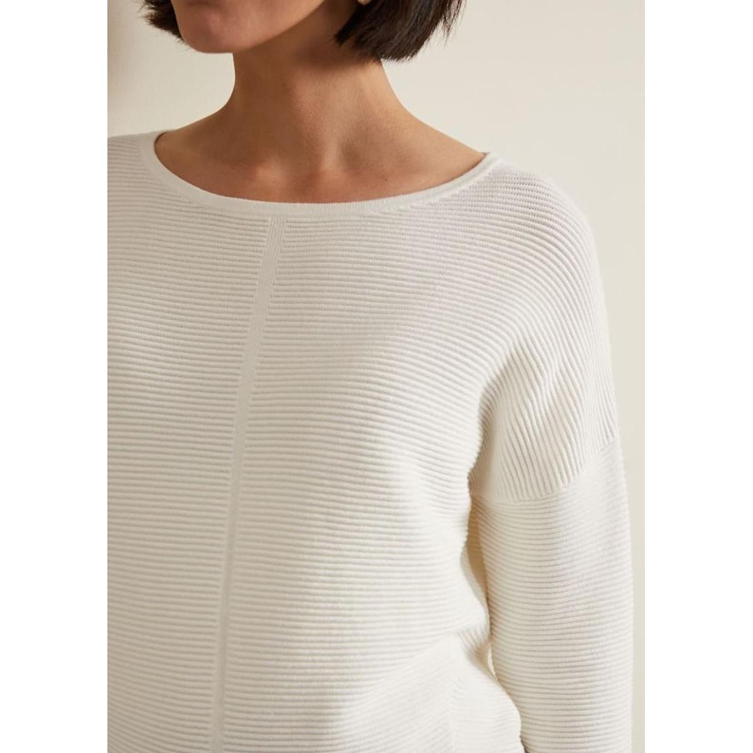 Phase Eight Nellie Ripple Stitch Jumper - Ivory
