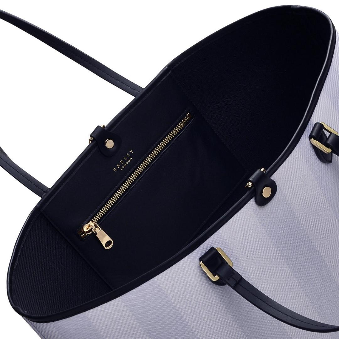 Radley Palace Gardens Stripe Large Open Top Shoulder Bag - Chalk