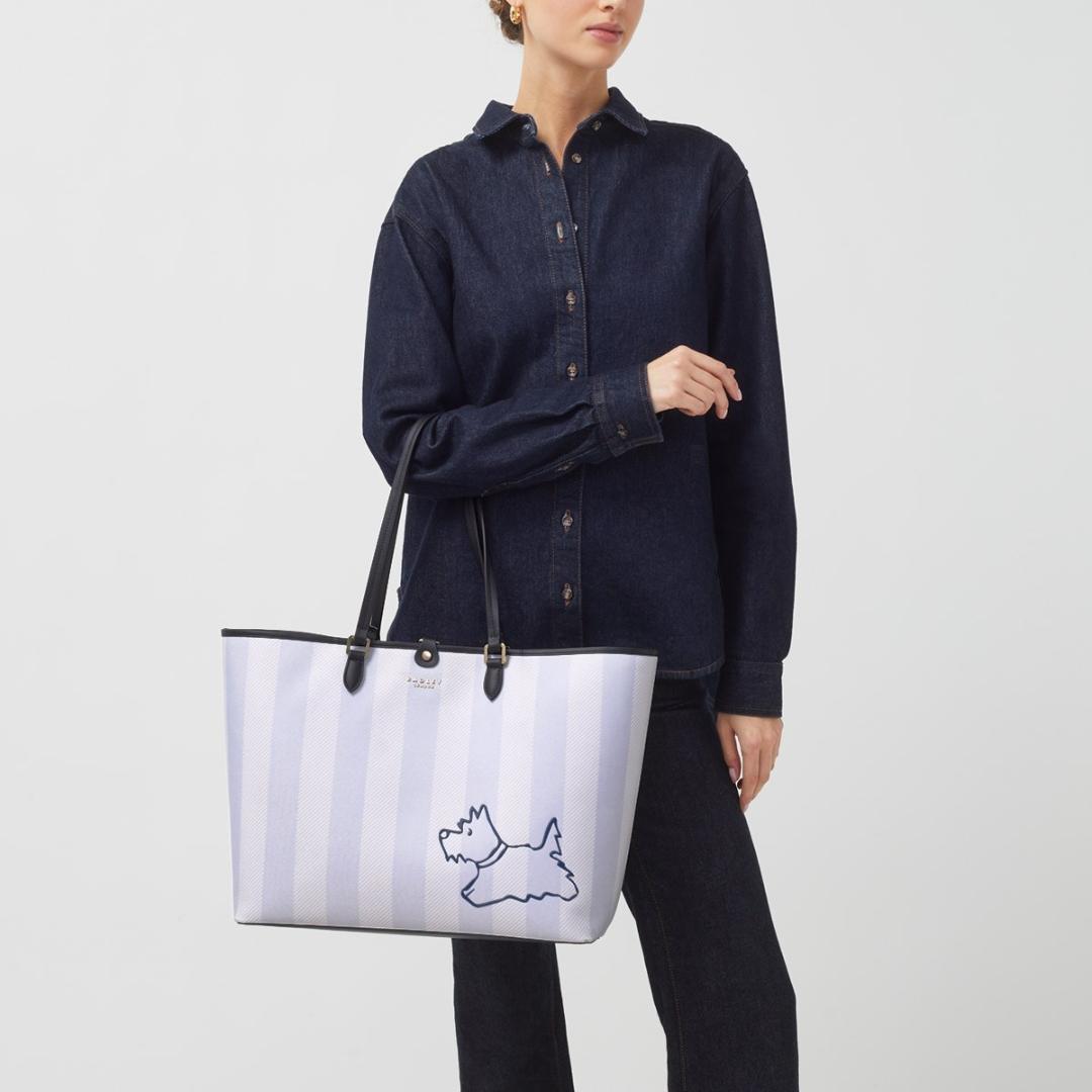 Radley Palace Gardens Stripe Large Open Top Shoulder Bag - Chalk