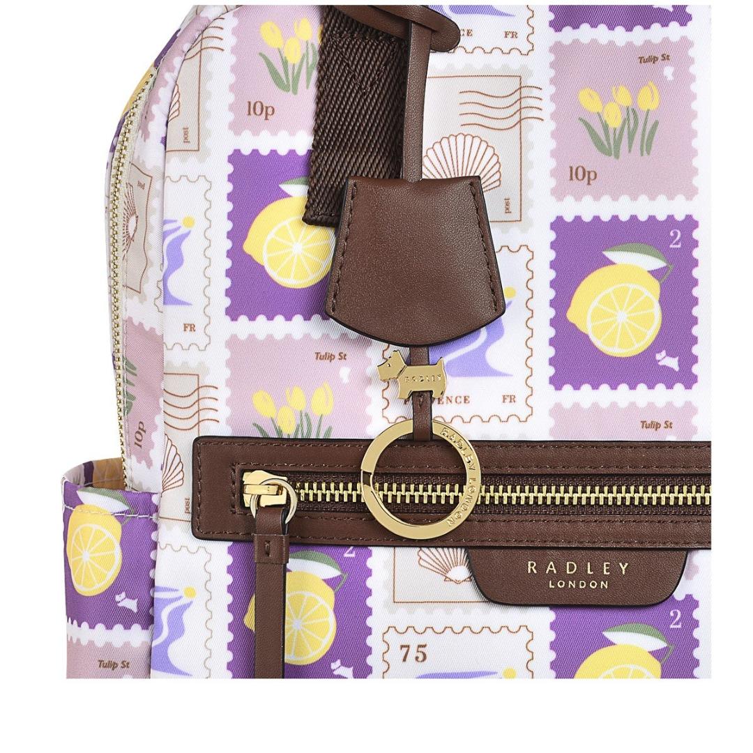 Radley Finsbury Park Holiday Stamps Medium Ziptop Backpack - Light Natural